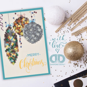 Diamond Dotz Greeting Card Kit: Merry Christmas Baubles - Antique - Image 2