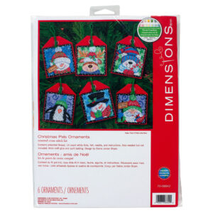 Dimensions Counted Cross Stitch Kit: Decoration: Christmas Pals: Set of 6 - Image 2